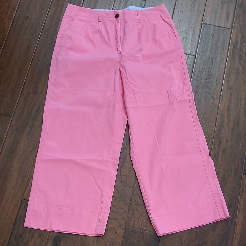 Crown & Ivy Bubble Gum Pink Cropped Wide-leg Pants size 12
